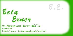 bela exner business card